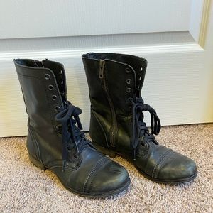 Steve Madden Black Combat Boots
